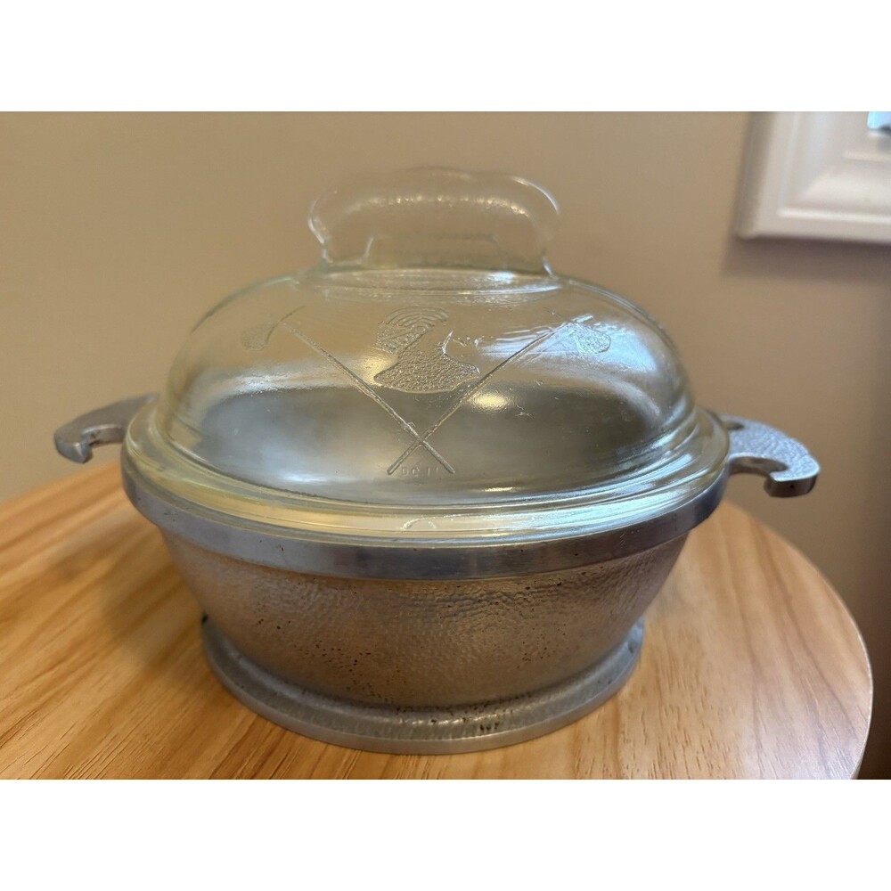 Vintage Guardian Service Ware Pot 7" Small Cookware w/ DC-11 Glass Lid EUC